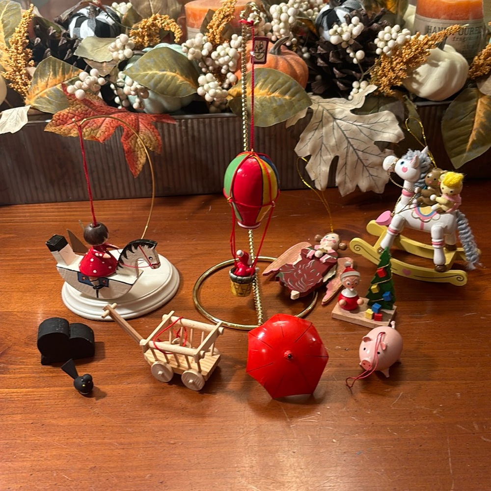 Vintage Wooden Ornament Bundle
